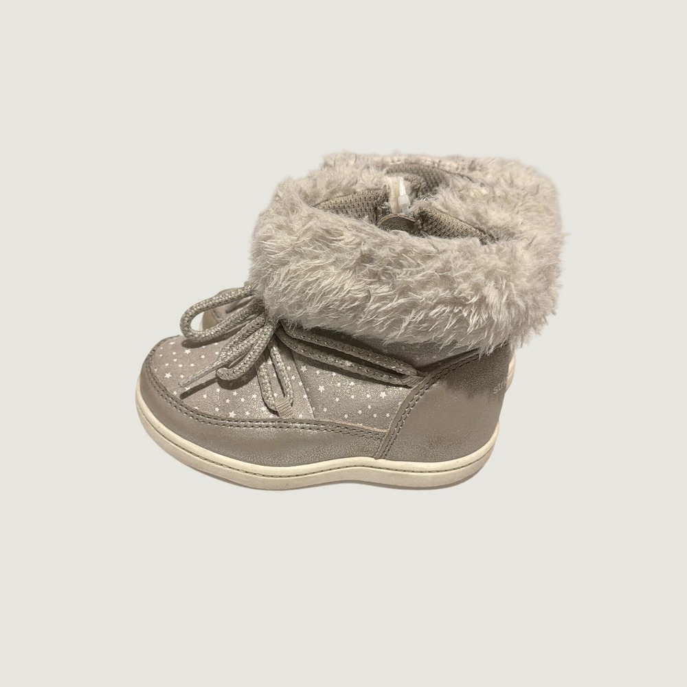 Stride Rite 360 Spruce Toddler Girls Boots Taupe Star Faux Fur Size 7M KG009901 - Picture 4 of 6